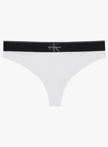 Solid color tanga with logo detail CALVIN KLEIN UNDERWEAR White